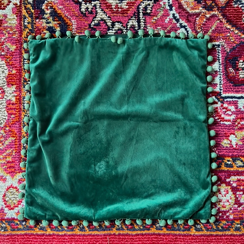 18x18 Velvet Emerald Green Pillow Cover